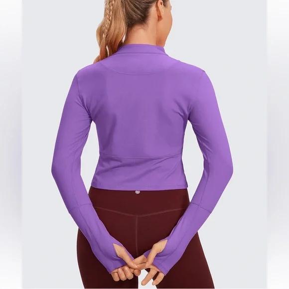 NWT CRZ YOGA Long Sleeve Workout Crop Top - Picture 4 of 14